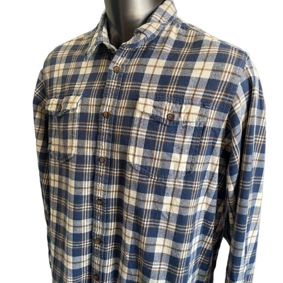 Eddie Bauer Mens Flannel Shirt Fall Winter Button Down Top Size 2X u Blue - Picture 6 of 8
